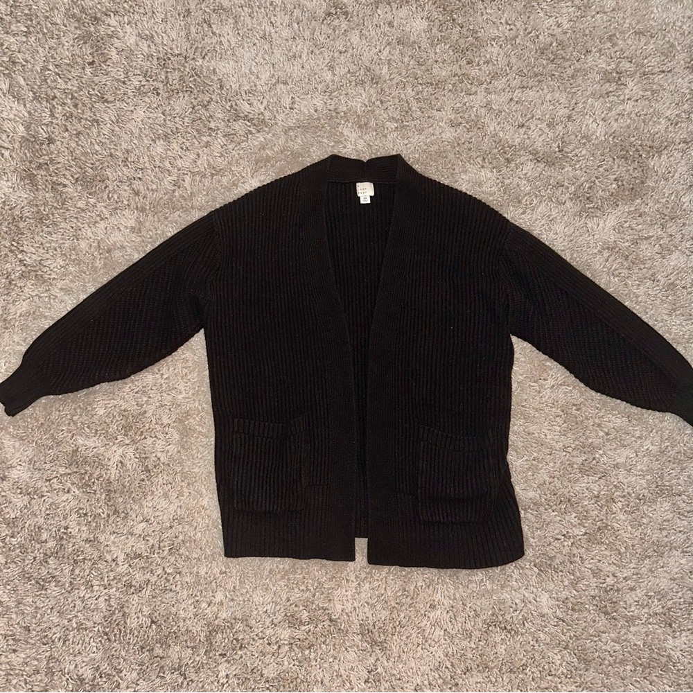 Black cardigan sweater